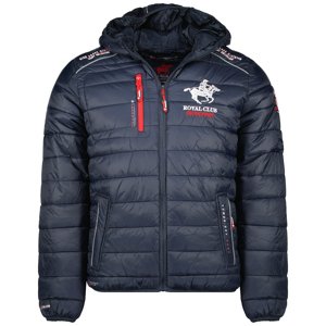 Pánská Prošívaná Bunda s Kapucí Geographical Norway Brick Barva: Modrá, Velikost: S