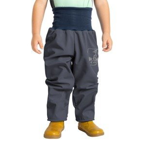 Unuo, Batolecí softshellové kalhoty s fleecem Basic, Tm. Šedá Velikost: 86 - 92