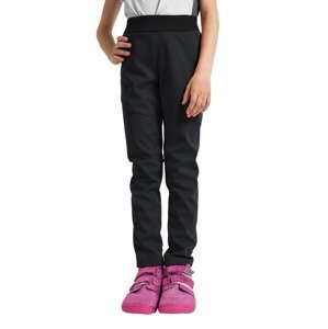 UNUO Dětské softshellové kalhoty s fleecem pružné Sporty, Černá Velikost: 116 - 122