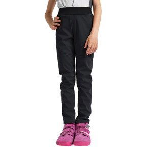 UNUO Dětské softshellové kalhoty s fleecem pružné Sporty, Černá Velikost: 158 - 164