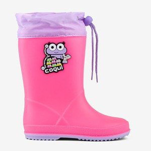 Dětské holínky Coqui Rainy Collar Frog - Lt. Fuchsia/ Lt. Lila Velikost: 29