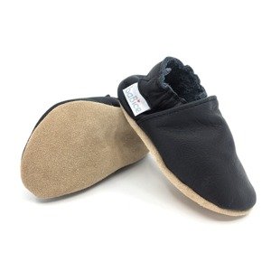 Kožené barefoot capáčky BaBice Černé MB-053 Velikost: 19