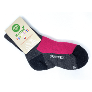 Zimní ponožky Surtex 70% Merino růžovo-šedé Velikost: 18 - 19