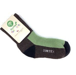 Zimní ponožky Surtex 70% Zeleno-hnědé Velikost: 24 - 26