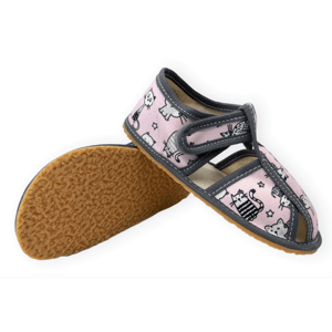 Barefoot papuče Baby Bare Pink cat Velikost: 22