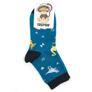 Bavlněné ponožky Trepon Dino petrolejová Velikost: 27 - 30