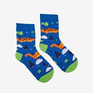 Bavlněné ponožky Coqui modré s dinosaury Velikost: 27 - 30