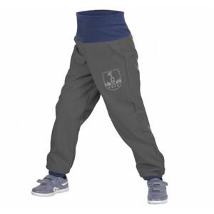 UNUO Batolecí Softshellové kalhoty s fleecem tm. šedé + reflexní obrázek Evžen Velikost: 80 - 86
