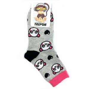 Bavlněné ponožky Trepon PANDA Šedý melír Velikost: 23 - 26