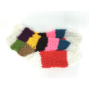 Ponožky od Magdy Ručně pletené veselé ponožky vel. 27-30 Barva: bílá-červená