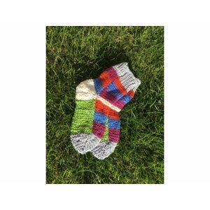 Ponožky od Magdy Ručně pletené veselé ponožky vel. 31-34 Barva: šedá-zelená