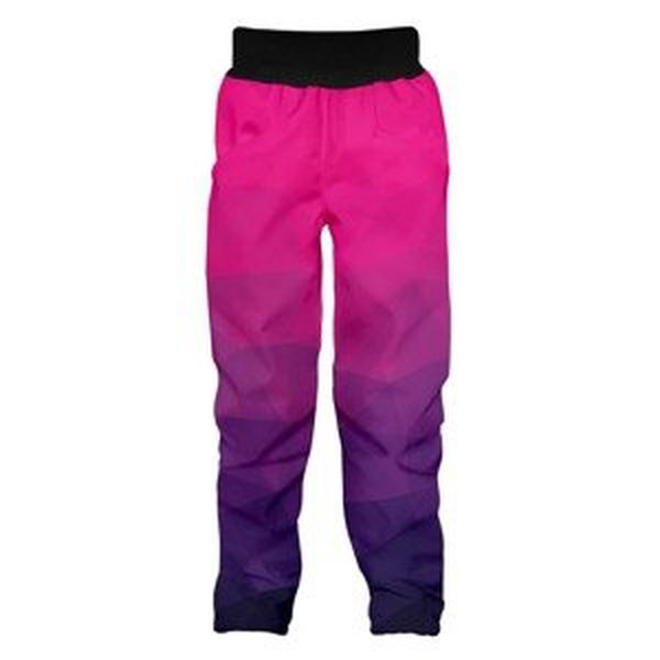 WAMU Dětské softshellové kalhoty, MOZAIKA, fialová Velikost: 146 - 152