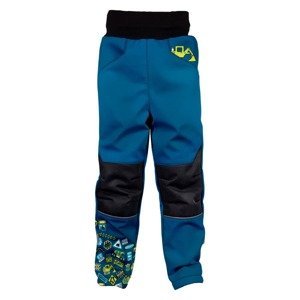 WAMU Dětské softshellové kalhoty, BAGR, modrá Velikost: 128 - 134