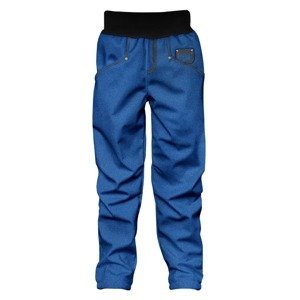 WAMU Dětské softshellové kalhoty, DŽÍNY, modrá Velikost: 116 - 122