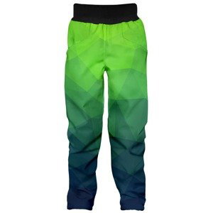 WAMU Dětské softshellové kalhoty, MOZAIKA, zelená Velikost: 122 - 128