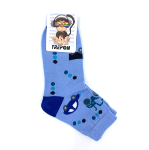 Bavlněné ponožky Trepon TOBIK modré Velikost: 15 - 18