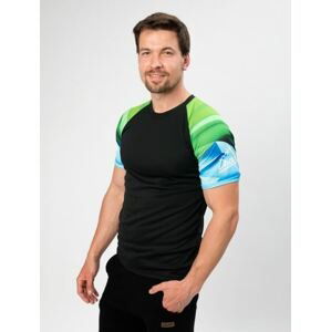 Drexiss Pánské Funkční CoolMax tričko SHAPES GREEN BLUE Velikost: L