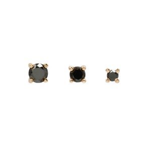 Bezzávitová koncovka piercingu BLACK DIAMOND zo 14 kt zlata 585/1000 s čiernym diamantom Farba: žlté zlato, Veľkosť piercingu: 1,5 mm