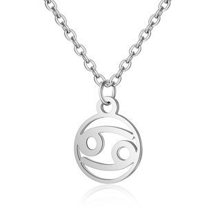 Oceľový náhrdelník s príveskom znamení zverokruhu Rak