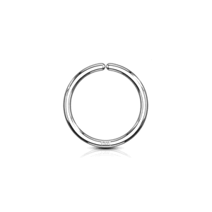 Roztvárací piercingový krúžok zo 14kt bieleho zlata 585/1000 Veľkosť: 1 mm, Dĺžka / priemer: 8 mm