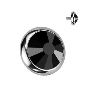 Titánová koncovka pre mikrodermal piercing a šperky s vnútorným závitom Farba: čierna, Velikost koncovky: 4 mm, Veľkosť: 1,6 mm