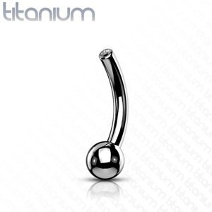 Titánový bezzávitový banánik s fixovanou guličkou - telo šperku Délka / Průměr: 8 mm, Velikost koncovky: 3 mm, Veľkosť: 1,6 mm