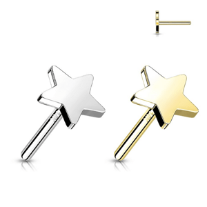 Bezzávitová koncovka zo 14kt zlata 585/1000 FLAT STAR Farba: biele zlato