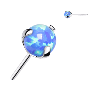 Titánová bezzávitová koncovka s opálom Joelle Farba: Opálové modrá, Velikost koncovky: 3 mm