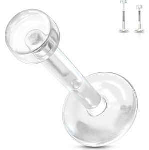 Bio flex labreta s push fit koncovkou - náhrada piercingu & skúšobný šperk Délka / Průměr: 8 mm, Veľkosť: 1,6 mm