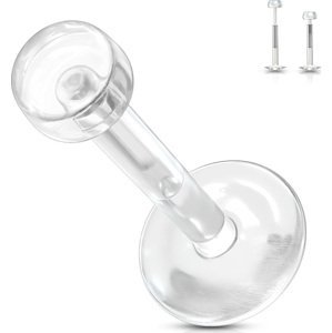 Bio flex labreta s push fit koncovkou - náhrada piercingu & skúšobný šperk Délka / Průměr: 10 mm, Veľkosť: 1,6 mm