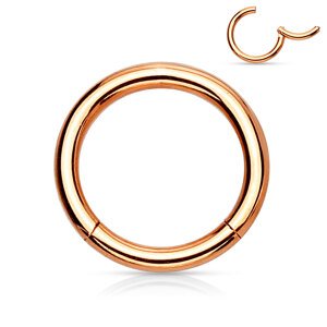 Rosegold oceľový segment s otváraním Veľkosť piercingu: 0,8 mm x 9 mm