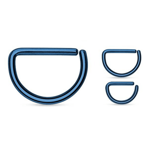 Farbený oceľový krúžok s rovnou časťou - rozbaľovací Farba: modrá, Veľkosť piercingu: 1,2 mm x 8 mm