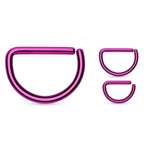 Farbený oceľový krúžok s rovnou časťou - rozbaľovací Farba: fialová, Veľkosť piercingu: 0,8 mm x 10 mm