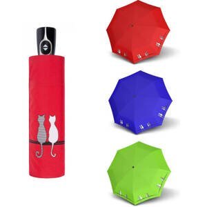 Doppler Magic Fiber CATS FAMILY Dámský plně-automatický deštník s kočkami červená 7441465C05