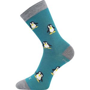 VOXX® ponožky Penguinik modro-zelená 1 pár 35-38 EU 120127