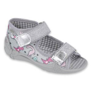 BEFADO 242P105 dívčí sandálky stříbrné dino 20 242P105_20