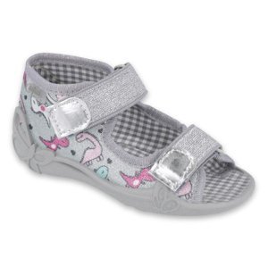 BEFADO 242P105 dívčí sandálky stříbrné dino 25 242P105_25