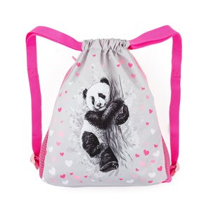 Bagmaster SÁČEK BETA 22 B školní na přezůvky / tělocvik - panda růžová 1,5 l 220328