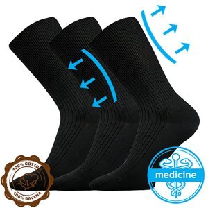 LONKA ponožky Zdravan černá 3 pár 46-48 109593