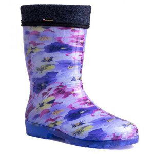 Demar Dámské zateplené holinky RAINNY LUX PRINT 0546 D fialka 39-40