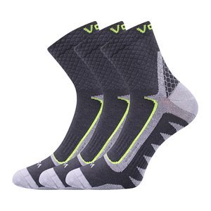 VOXX ponožky Kryptox tmavě šedá-žlutá 3 pár 35-38 111199