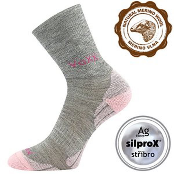 VOXX ponožky Irizarik sv.šedá/magenta 1 pár 30-34 118912