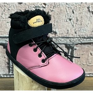 Pegres Barefoot BF40 Dětské zimní kotníkové boty růžové 25