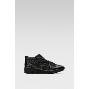 Šněrovací boty Rieker 53778-00 Materiál/-Syntetický,Přírodní kůže (useň) - Lakovaná,Látka/-Látka