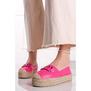 Fuchsiové platformové espadrilly Teresa