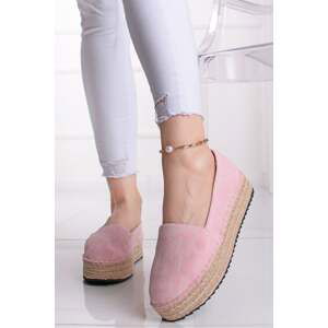 Světle růžové platformové espadrilly Tommy Jeans Logomania Espadrille