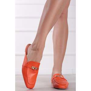 Oranžové mule pantofle Carol