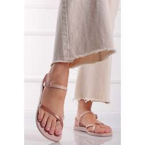 Růžové gumové nízké sandály Fashion VIII
