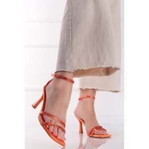 Oranžové sandály na tenkém podpatku Mathilde