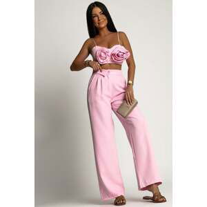 Světle růžový komplet top + kalhoty Berenice